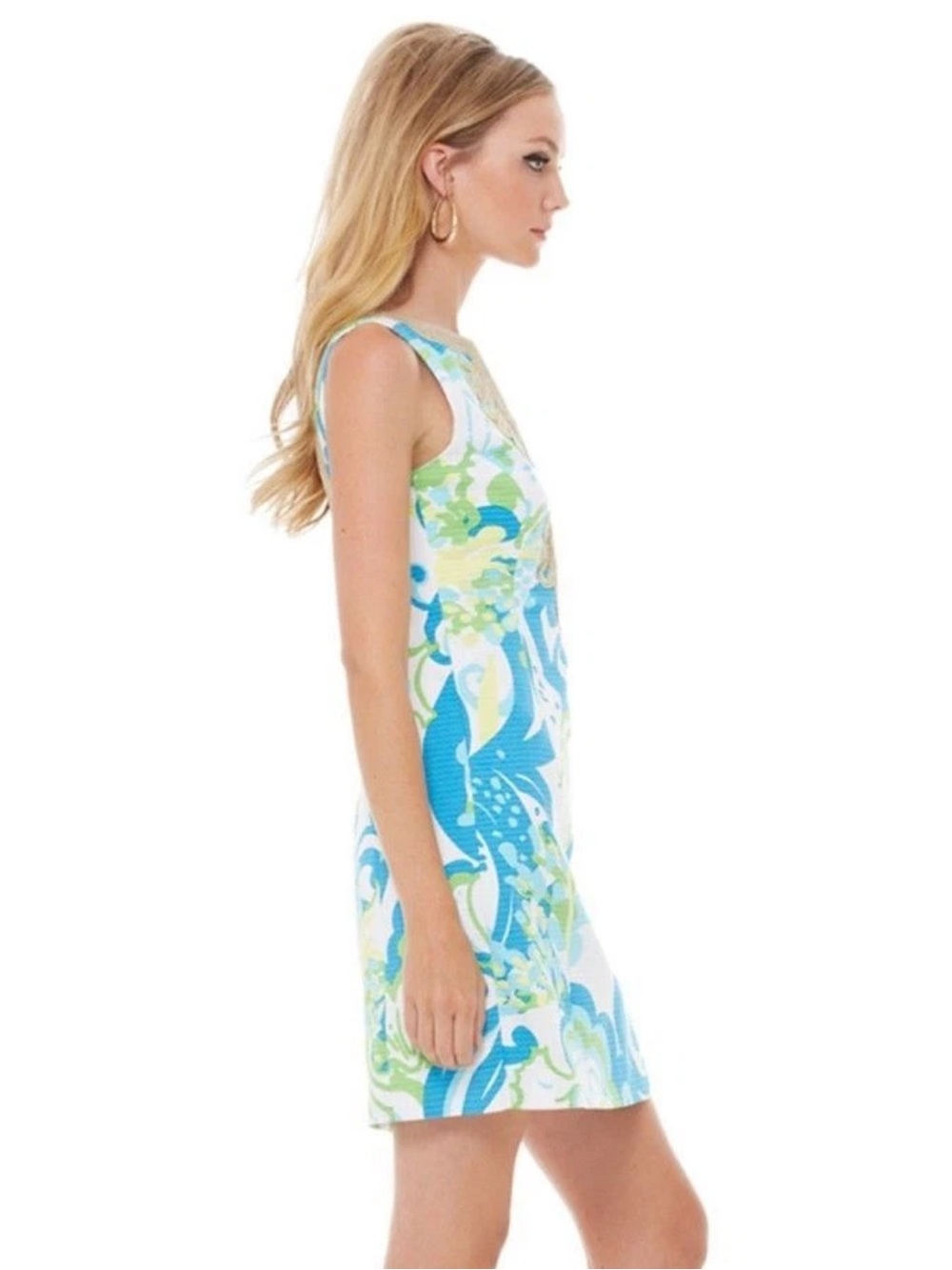 Lilly Pulitzer NWT Janice Resort White Crystal Cost Shift Gold Soutache Dress 00 - Picture 3 of 12